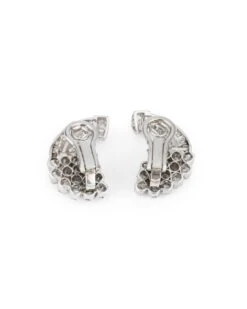 Boucles D'oreilles Lune En Platine Et Diamants -Castafiore Boutique boucles doreilles lune en platine et diamants 565200