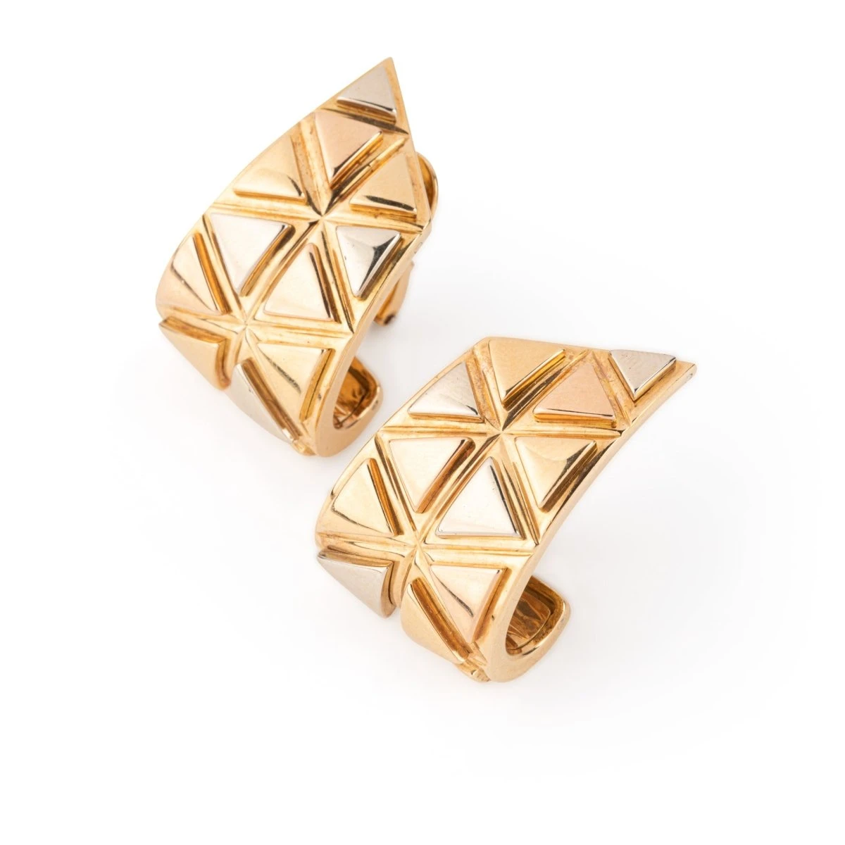 Boucles D'oreilles MARINA B En Or Blanc Et Or Jaune 2 Boucles D'oreilles MARINA B En Or Blanc Et Or Jaune – Image 2