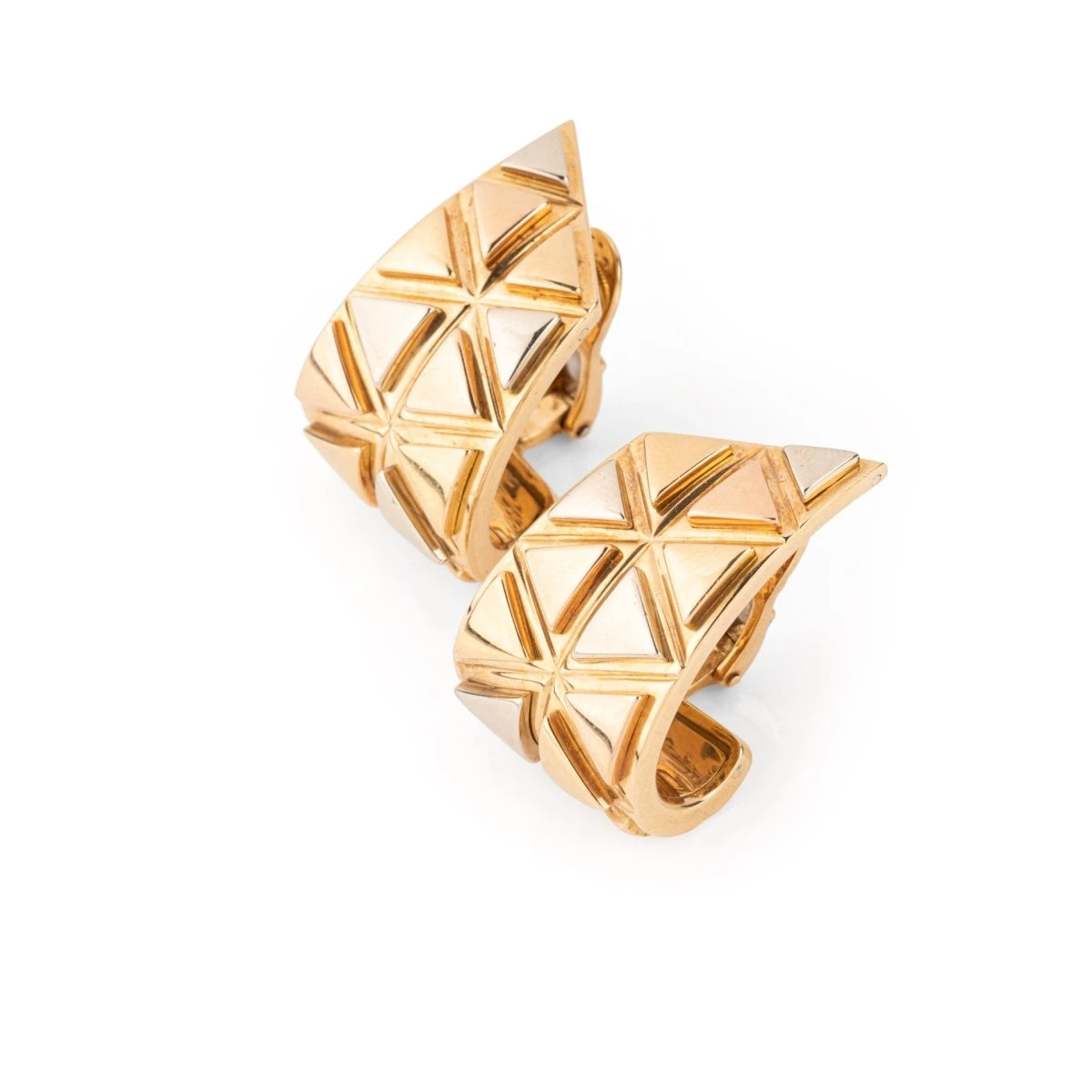 Boucles D'oreilles MARINA B En Or Blanc Et Or Jaune 3 Boucles D'oreilles MARINA B En Or Blanc Et Or Jaune – Image 3