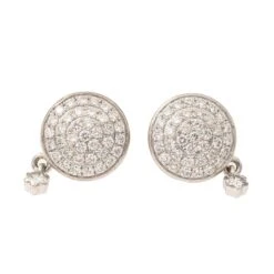 Boucles D'oreilles MONTBLANC "Dame Blanche" En Or Blanc Et Diamant