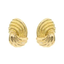 Boucles D'oreilles Motif Turban En Or Jaune