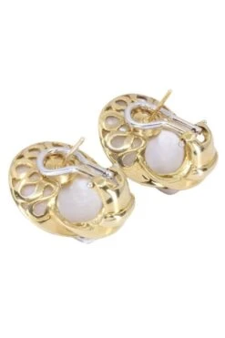 Boucles D'oreilles Nacre Et Diamants En Or Jaune 7 Boucles D'oreilles Nacre Et Diamants En Or Jaune -Castafiore Boutique boucles doreilles nacre et diamants en or jaune 982078