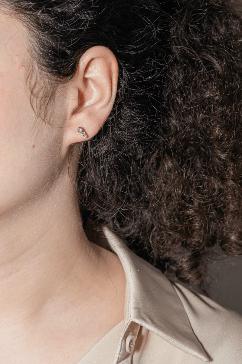 Boucles D'oreilles Or Blanc Diamant 2 Boucles D'oreilles Or Blanc Diamant – Image 2