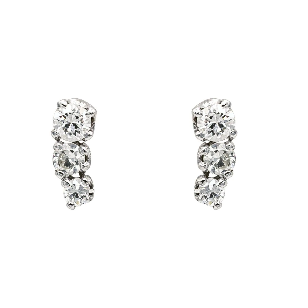 Boucles D'oreilles Or Blanc Diamant 1 Boucles D'oreilles Or Blanc Diamant