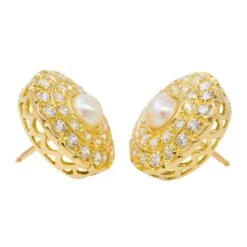 Boucles D'oreilles Or Jaune Diamant -Castafiore Boutique boucles doreilles or jaune diamant 414036