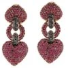 Boucles D'oreilles Or Jaune Diamants Rubis