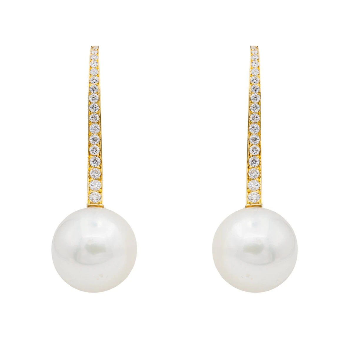 Boucles D'oreilles Or Jaune Perle De Culture 1 Boucles D'oreilles Or Jaune Perle De Culture