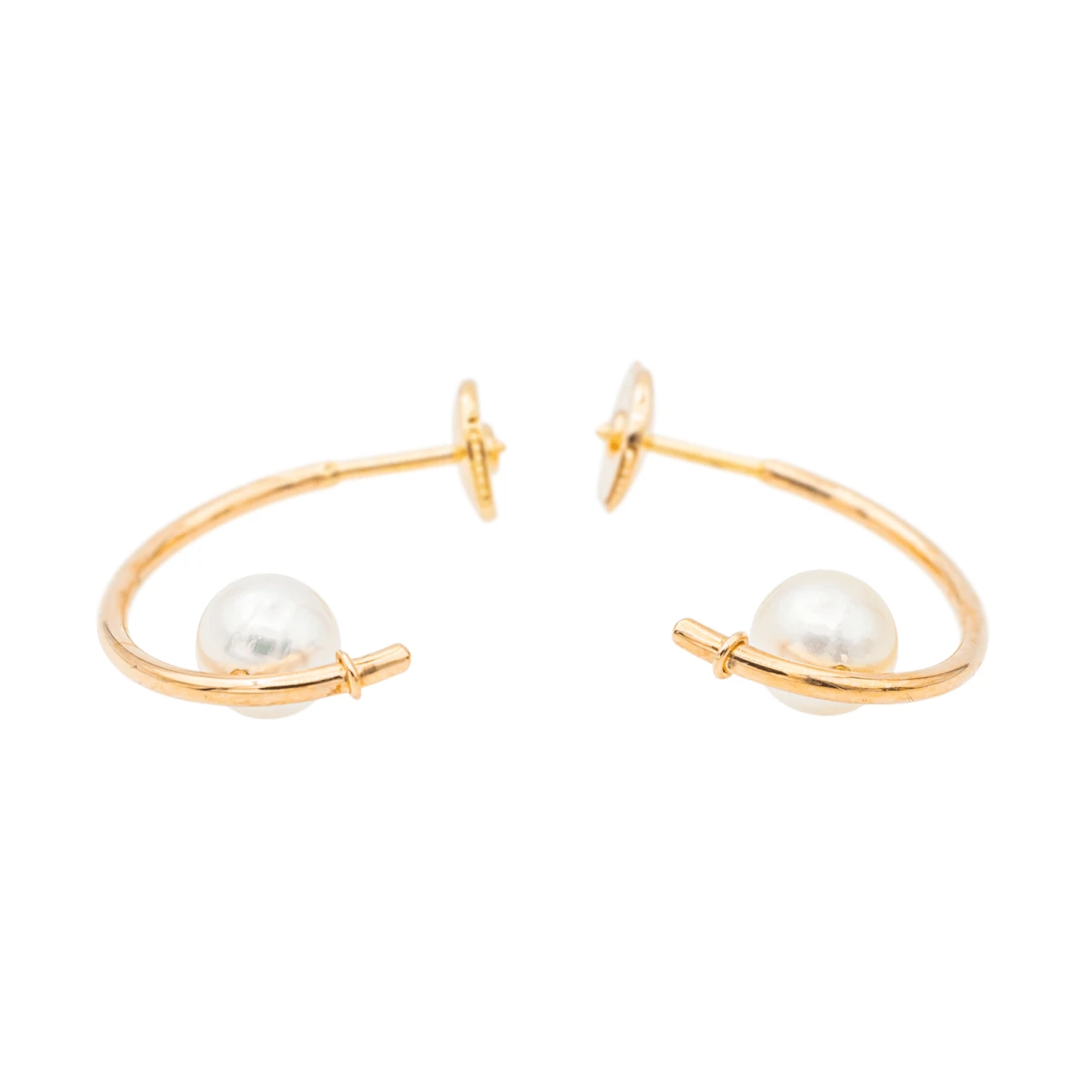 Boucles D'Oreilles Or Rose Avec Perles 4 Boucles D'Oreilles Or Rose Avec Perles – Image 4