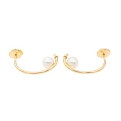 Boucles D'Oreilles Or Rose Avec Perles