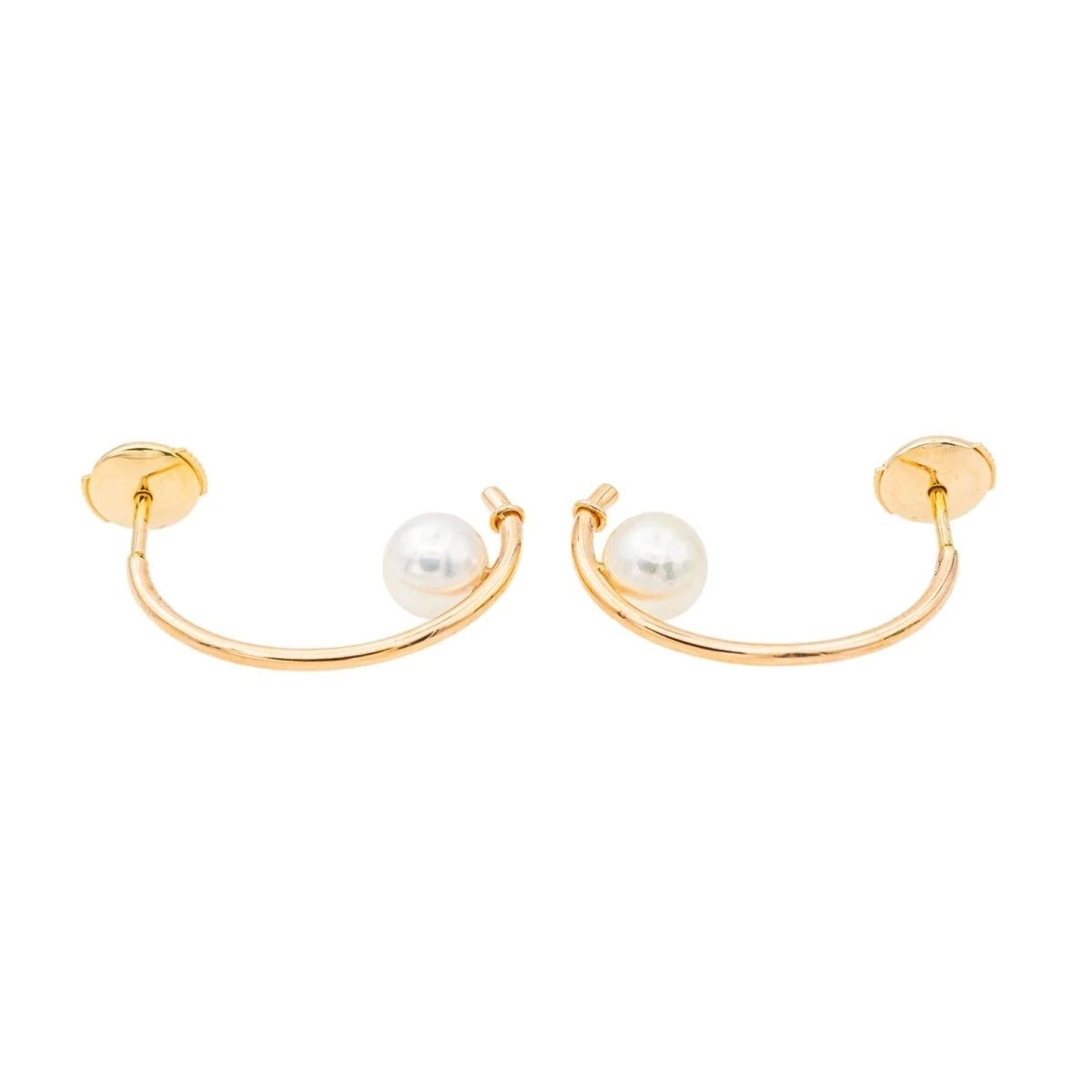 Boucles D'Oreilles Or Rose Avec Perles 1 Boucles D'Oreilles Or Rose Avec Perles