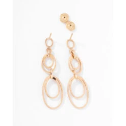 Boucles D'oreilles Or Rose Multi Anneaux En Diamant -Castafiore Boutique boucles doreilles or rose multi anneaux en diamant 723723