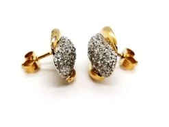 Boucles D'oreilles Pavée Diamants En 2 Ors -Castafiore Boutique boucles doreilles pavee diamants en 2 ors 564105