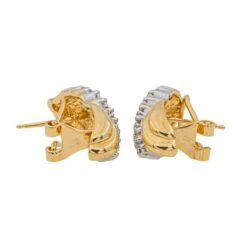 Boucles D'oreilles Pavées En Or Jaune Et Blanc Et Diamant -Castafiore Boutique boucles doreilles pavees en or jaune et blanc et diamant 104538