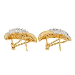 Boucles D'oreilles Pavées En Or Jaune Et Blanc Et Diamant -Castafiore Boutique boucles doreilles pavees en or jaune et blanc et diamant 770678