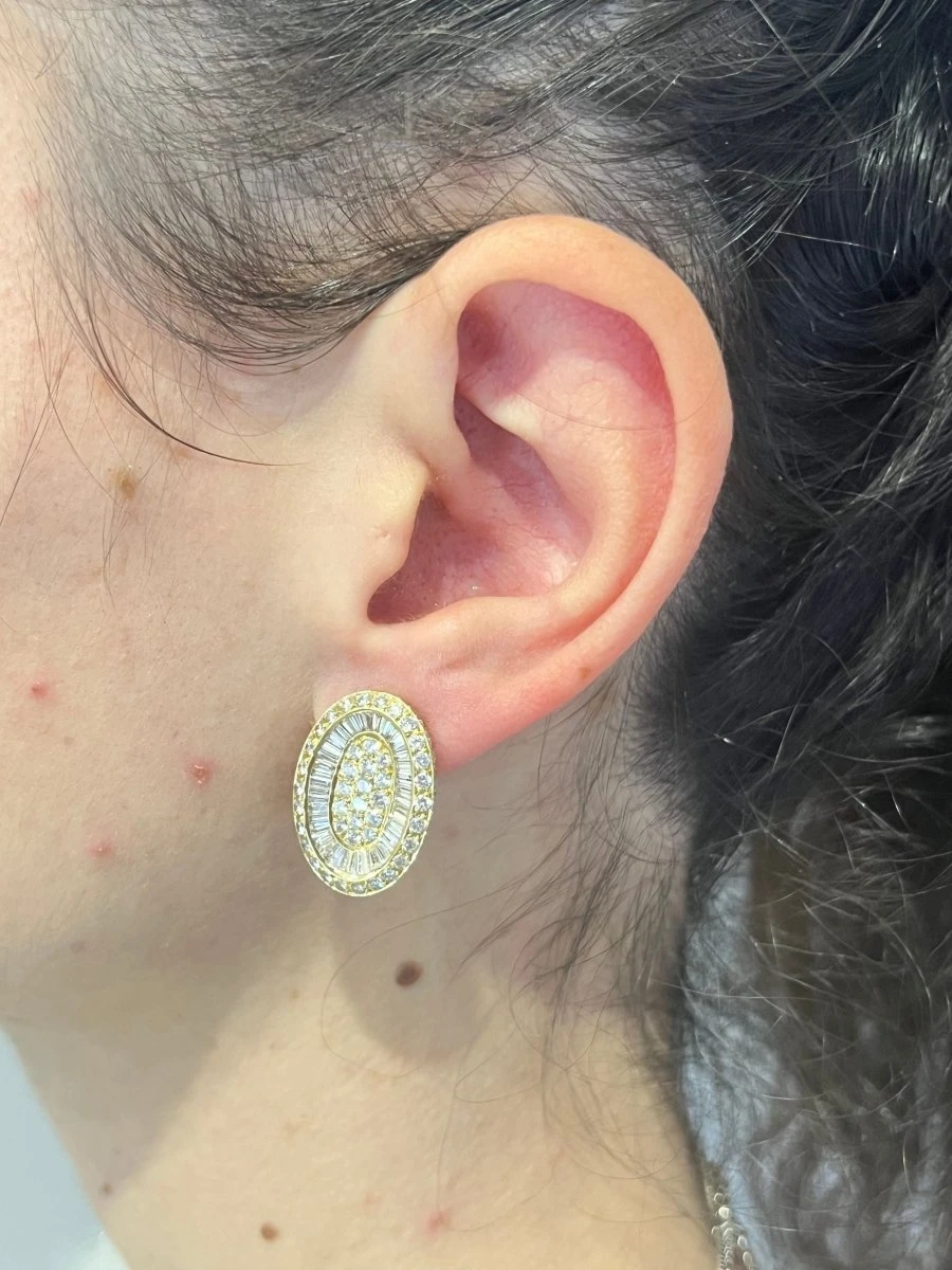 Boucles D'oreilles PEDERZANI En Or Jaune Et Diamants 2 Boucles D'oreilles PEDERZANI En Or Jaune Et Diamants – Image 2