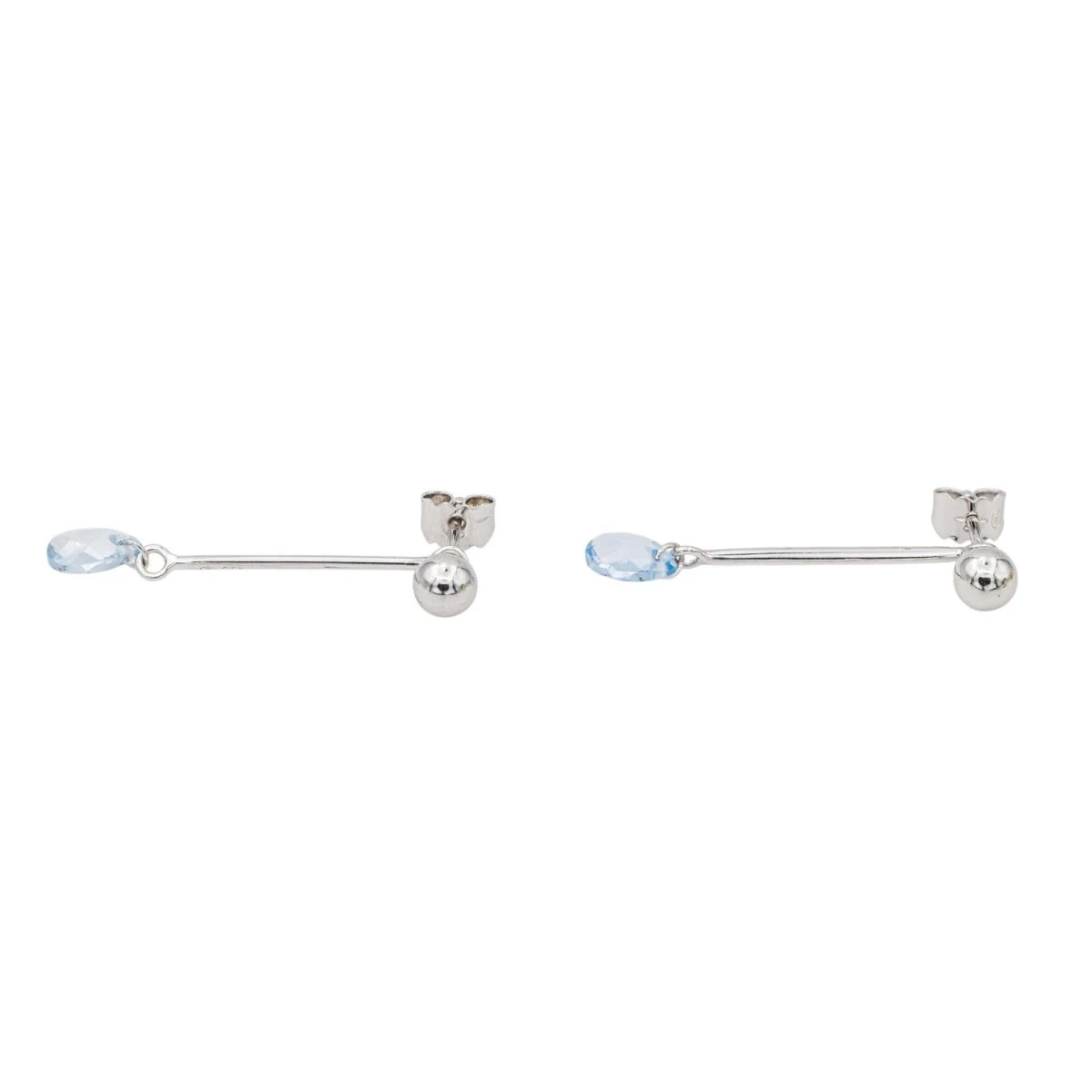 Boucles D'oreilles Pendantes Aigue Marine En Or Blanc 750 7 Boucles D'oreilles Pendantes Aigue Marine En Or Blanc 750 – Image 7