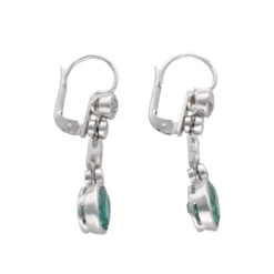 Boucles D'oreilles Pendantes En Or Blanc, émeraudes Et Diamants 6 Boucles D'oreilles Pendantes En Or Blanc, émeraudes Et Diamants -Castafiore Boutique boucles doreilles pendantes avec emeraudes et diamants en or gris 18 cts 594865