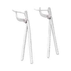 Miller Boucles D'oreilles Pendantes, "Barettes" En Or Blanc Et Diamants -Castafiore Boutique boucles doreilles pendantes barettes en or blanc et diamants 730151