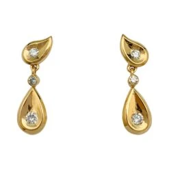 Miller Boucles D'oreilles Pendantes CARTIER En Or Jaune Et Diamants