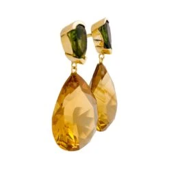 Miller Boucles D'oreilles Pendantes, Citrines Et Péridots 8 Miller Boucles D'oreilles Pendantes, Citrines Et Péridots -Castafiore Boutique boucles doreilles pendantes citrines et peridots 888378
