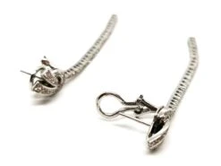 Boucles D'oreilles Pendantes En Or Blanc Pavées Diamants -Castafiore Boutique boucles doreilles pendantes en or blanc pavees diamants 201367