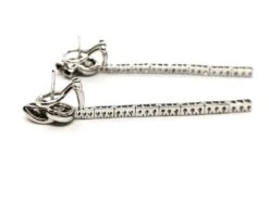 Boucles D'oreilles Pendantes En Or Blanc Pavées Diamants -Castafiore Boutique boucles doreilles pendantes en or blanc pavees diamants 248995