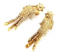 Boucles D'oreilles Pendantes étoile Filante En Or Jaune Et Diamants -Castafiore Boutique boucles doreilles pendantes etoile filante en or jaune et diamants 159332