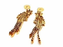 Boucles D'oreilles Pendantes étoile Filante En Or Jaune Et Diamants -Castafiore Boutique boucles doreilles pendantes etoile filante en or jaune et diamants 545023