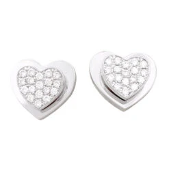 Miller Boucles D'oreilles PIAGET "Coeur" En Or Blanc Et Diamants