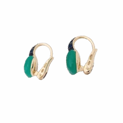 Miller Boucles D'oreilles Dormeuses POMELLATO "Capri" En Or, Chrysoprase Et Saphirs -Castafiore Boutique boucles doreilles pomellato capri or chrysoprase saphirs 265450