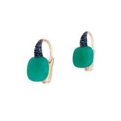 Miller Boucles D'oreilles Dormeuses POMELLATO "Capri" En Or, Chrysoprase Et Saphirs -Castafiore Boutique boucles doreilles pomellato capri or chrysoprase saphirs 472223