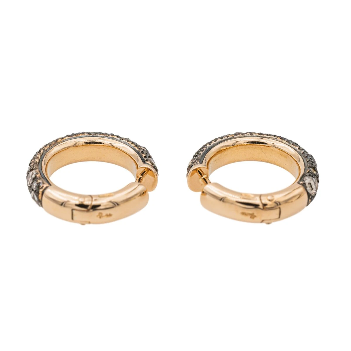 Boucles D'oreilles Pomellato Créoles Tango Or Rose Diamant Brun 5 Boucles D'oreilles Pomellato Créoles Tango Or Rose Diamant Brun – Image 5