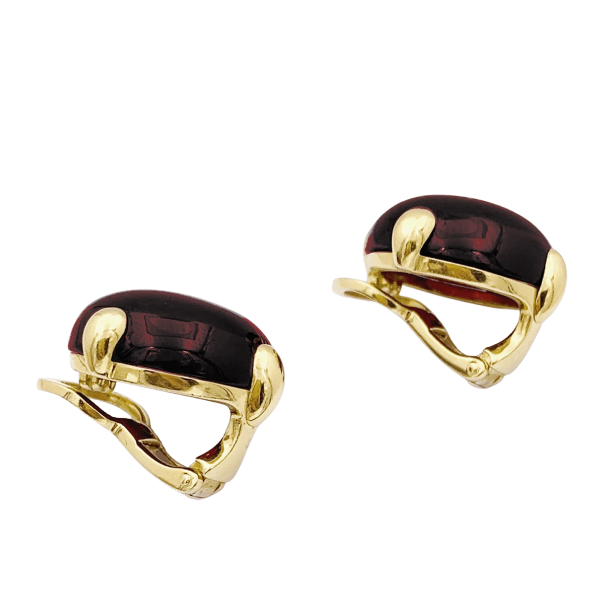 Miller Boucles D'oreilles Clips POMELLATO "Griffe" En Or Jaune Et Grenat 3 Miller Boucles D'oreilles Clips POMELLATO "Griffe" En Or Jaune Et Grenat – Image 3