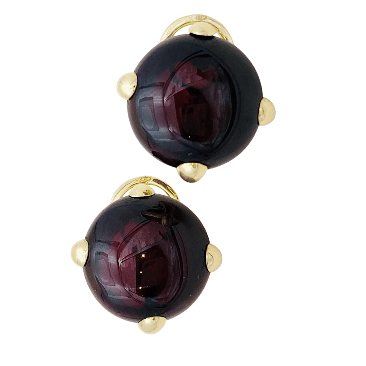 Miller Boucles D'oreilles Clips POMELLATO "Griffe" En Or Jaune Et Grenat 6 Miller Boucles D'oreilles Clips POMELLATO "Griffe" En Or Jaune Et Grenat – Image 6