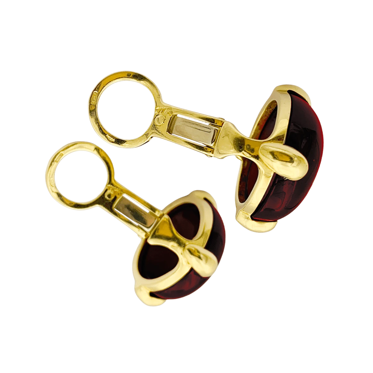 Miller Boucles D'oreilles Clips POMELLATO "Griffe" En Or Jaune Et Grenat 5 Miller Boucles D'oreilles Clips POMELLATO "Griffe" En Or Jaune Et Grenat – Image 5
