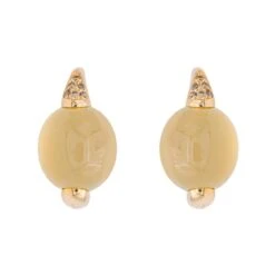 Boucles D'oreilles POMELLATO "Luna" En Or Rose Et Pierre De Lune