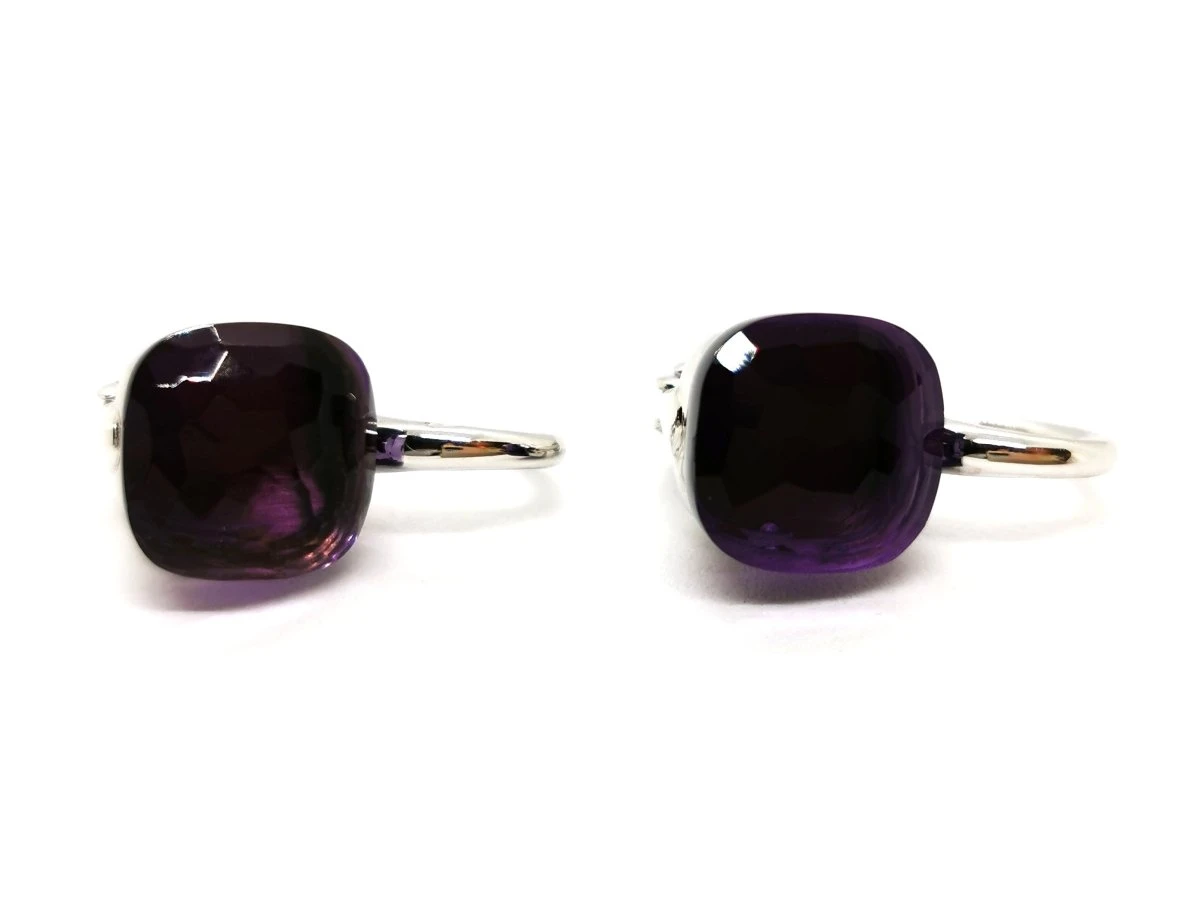 Boucles D'oreilles POMELLATO "Nudo Classic" En Or Blanc Et Améthyste 5 Boucles D'oreilles POMELLATO "Nudo Classic" En Or Blanc Et Améthyste – Image 5