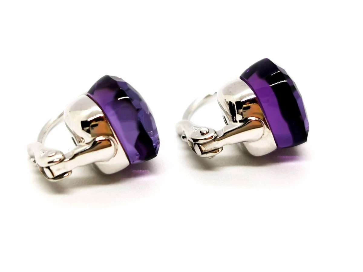 Boucles D'oreilles POMELLATO "Nudo Classic" En Or Blanc Et Améthyste 7 Boucles D'oreilles POMELLATO "Nudo Classic" En Or Blanc Et Améthyste – Image 7