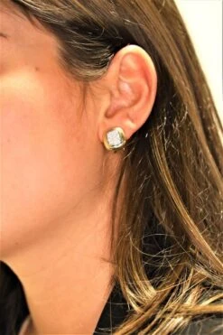 Boucles D'oreilles Puces En 2 Ors Et Diamants -Castafiore Boutique boucles doreilles puces en 2 ors et diamants 667505