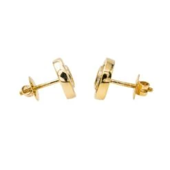 Boucles D'oreilles Puces En Or Jaune, émeraudes Et Diamants -Castafiore Boutique boucles doreilles puces en or jaune emeraudes et diamants 400004