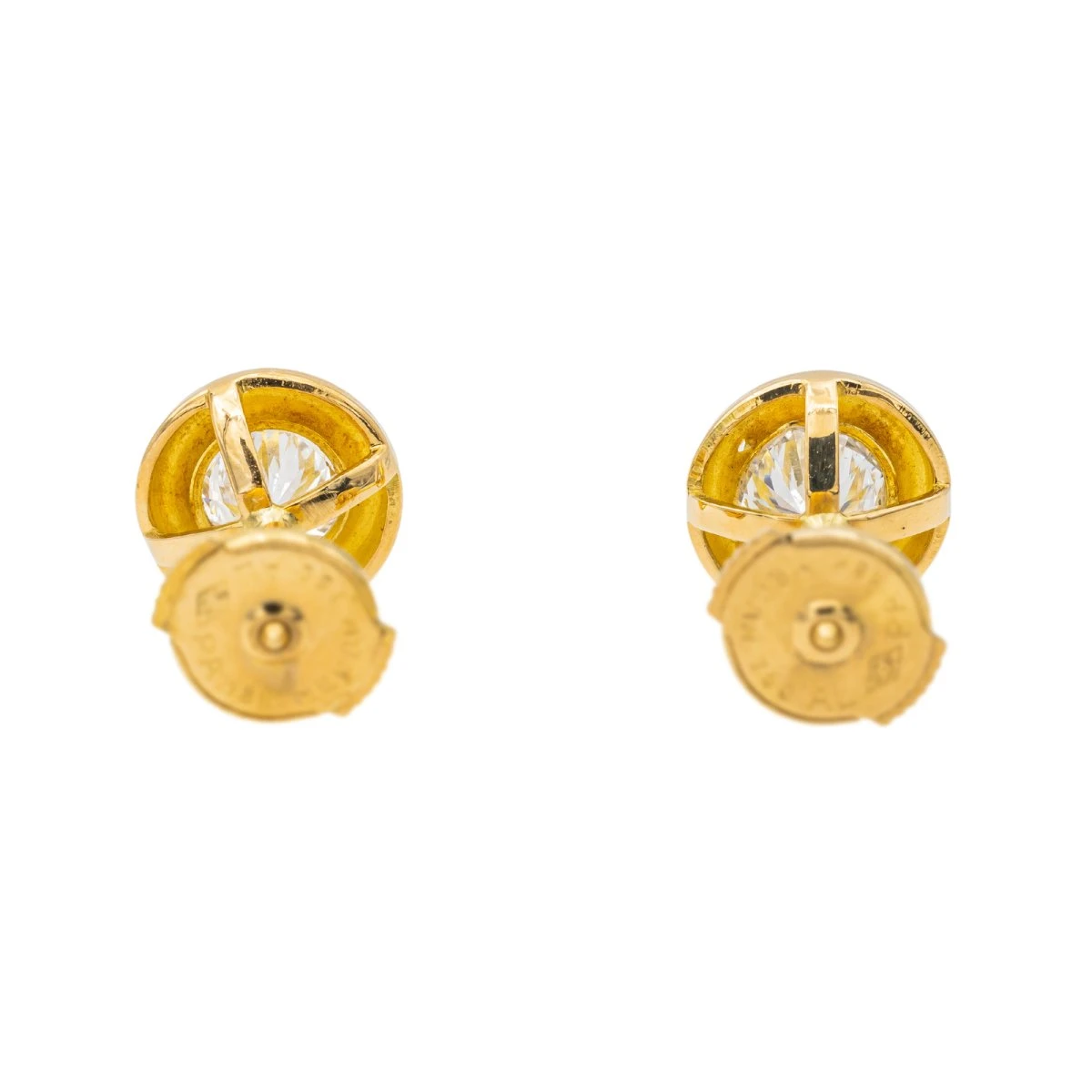 Boucles D'oreilles Puces En Or Jaune Et Diamant 5 Boucles D'oreilles Puces En Or Jaune Et Diamant – Image 5
