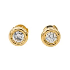 Boucles D'oreilles Puces En Or Jaune Et Diamant 10 Boucles D'oreilles Puces En Or Jaune Et Diamant -Castafiore Boutique boucles doreilles puces en or jaune et diamant 335017