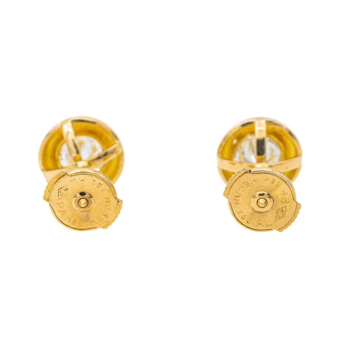 Boucles D'oreilles Puces En Or Jaune Et Diamant 7 Boucles D'oreilles Puces En Or Jaune Et Diamant – Image 7