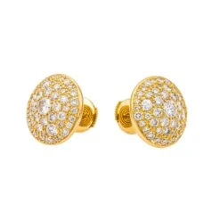 Boucles D'oreilles Puces En Or Jaune Et Diamants 9 Boucles D'oreilles Puces En Or Jaune Et Diamants -Castafiore Boutique boucles doreilles puces en or jaune et diamants 512458