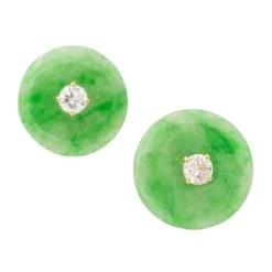 Boucles D'oreilles Puces En Or Jaunes, Jades Jadéite Et Diamants 12 Boucles D'oreilles Puces En Or Jaunes, Jades Jadéite Et Diamants -Castafiore Boutique boucles doreilles puces en or jaunes jades jadeite et diamants 630772