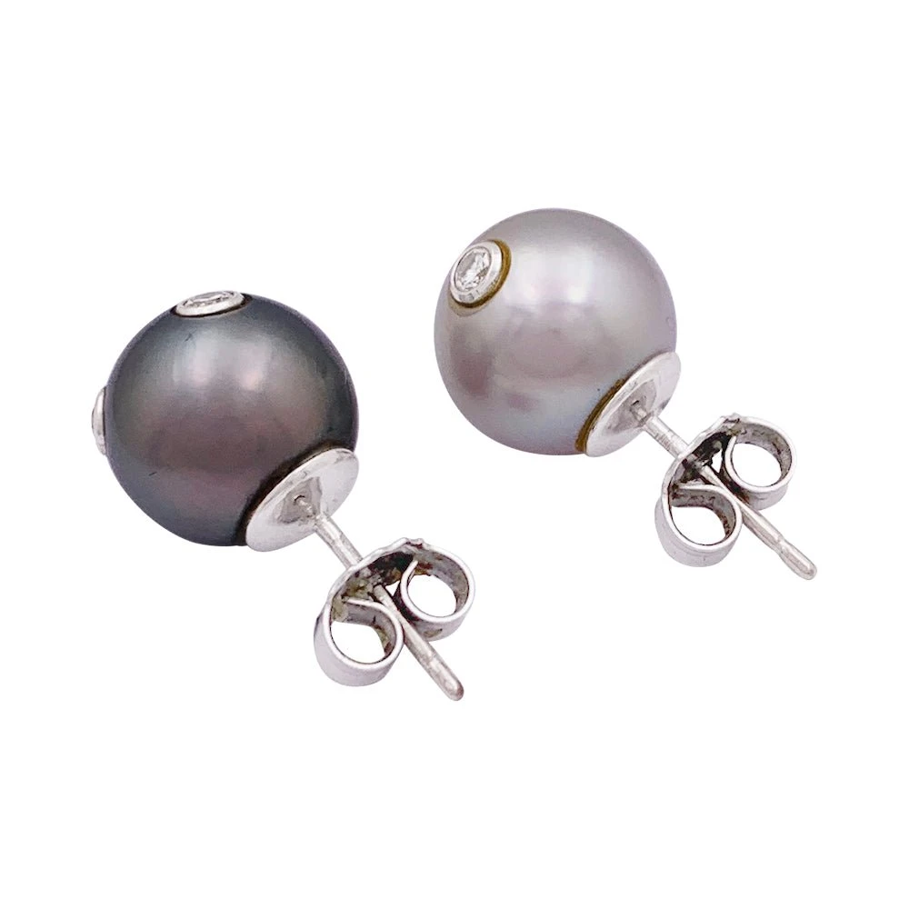 Miller Boucles D'oreilles Puces En Or, Perles Et Diamants 4 Miller Boucles D'oreilles Puces En Or, Perles Et Diamants – Image 4