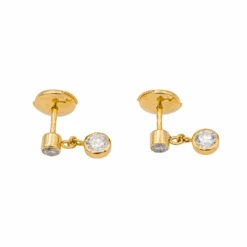 Boucles D'oreilles Puces En Or Rose Et Diamants -Castafiore Boutique boucles doreilles puces en or rose et diamants 3370817