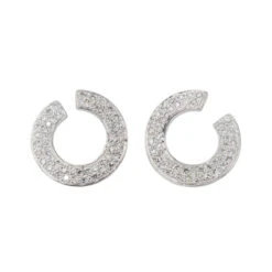 Boucles D'oreilles Puces Or Blanc Diamant