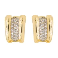 Boucles D'oreilles Puces Or Jaune Diamant