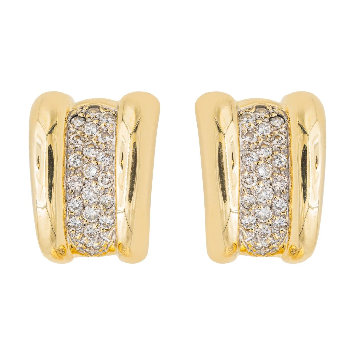 Boucles D'oreilles Puces Or Jaune Diamant 1 Boucles D'oreilles Puces Or Jaune Diamant